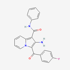 molecular formula C22H16FN3O2 B11480284 2-amino-3-(4-fluorobenzoyl)-N-phenylindolizine-1-carboxamide 