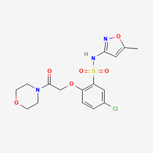 molecular formula C16H18ClN3O6S B11480300 5-chloro-N-(5-methyl-1,2-oxazol-3-yl)-2-[2-(morpholin-4-yl)-2-oxoethoxy]benzenesulfonamide 