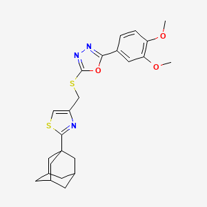 2-({[2-(1-Adamantyl)-1,3-thiazol-4-yl]methyl}thio)-5-(3,4-dimethoxyphenyl)-1,3,4-oxadiazole