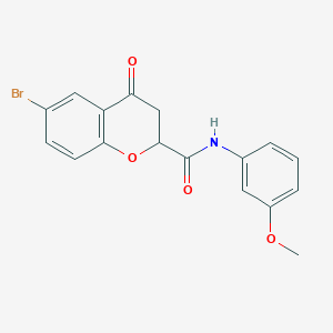 molecular formula C17H14BrNO4 B11480330 6-bromo-N-(3-methoxyphenyl)-4-oxo-3,4-dihydro-2H-chromene-2-carboxamide 