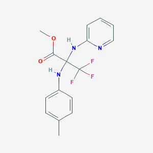 molecular formula C16H16F3N3O2 B11480362 methyl 3,3,3-trifluoro-2-[(4-methylphenyl)amino]-N-pyridin-2-ylalaninate 