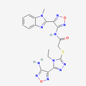 2-{[5-(4-amino-1,2,5-oxadiazol-3-yl)-4-ethyl-4H-1,2,4-triazol-3-yl]sulfanyl}-N-[4-(1-methyl-1H-benzimidazol-2-yl)-1,2,5-oxadiazol-3-yl]acetamide