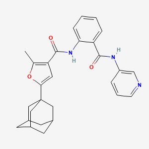 molecular formula C28H29N3O3 B11480396 5-(1-adamantyl)-2-methyl-N-{2-[(pyridin-3-ylamino)carbonyl]phenyl}-3-furamide 