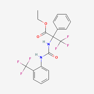 molecular formula C19H16F6N2O3 B11480409 ethyl 3,3,3-trifluoro-2-phenyl-N-{[2-(trifluoromethyl)phenyl]carbamoyl}alaninate 