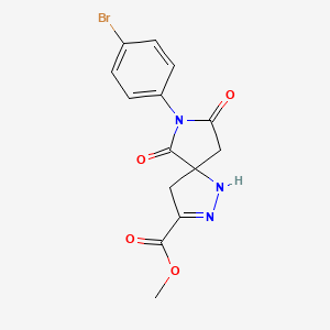 molecular formula C14H12BrN3O4 B11480443 Methyl 7-(4-bromophenyl)-6,8-dioxo-1,2,7-triazaspiro[4.4]non-2-ene-3-carboxylate 