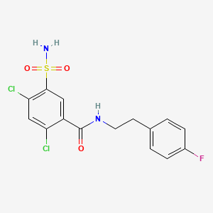 2,4-dichloro-N-[2-(4-fluorophenyl)ethyl]-5-sulfamoylbenzamide