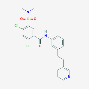 molecular formula C22H21Cl2N3O3S B11480452 2,4-dichloro-5-(dimethylsulfamoyl)-N-{3-[2-(pyridin-3-yl)ethyl]phenyl}benzamide 