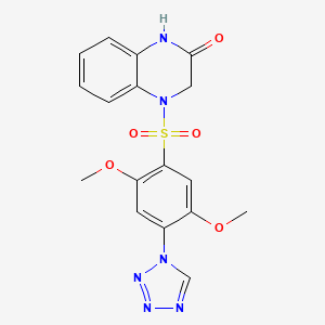 4-{[2,5-dimethoxy-4-(1H-tetrazol-1-yl)phenyl]sulfonyl}-3,4-dihydroquinoxalin-2(1H)-one