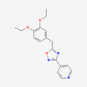 molecular formula C18H19N3O3 B11480541 4-[5-(3,4-Diethoxybenzyl)-1,2,4-oxadiazol-3-yl]pyridine 