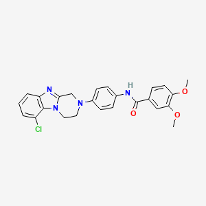 N-[4-(6-chloro-3,4-dihydropyrazino[1,2-a]benzimidazol-2(1H)-yl)phenyl]-3,4-dimethoxybenzamide