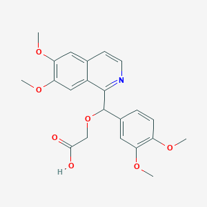 molecular formula C22H23NO7 B11480598 [(6,7-Dimethoxyisoquinolin-1-yl)(3,4-dimethoxyphenyl)methoxy]acetic acid 