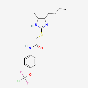 molecular formula C17H20ClF2N3O2S B11480602 2-[(5-butyl-4-methyl-1H-imidazol-2-yl)sulfanyl]-N-{4-[chloro(difluoro)methoxy]phenyl}acetamide 