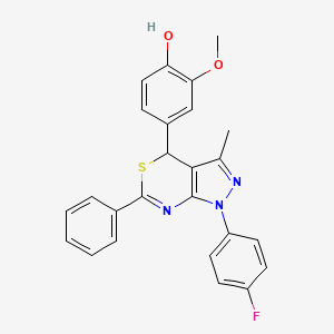 4-[1-(4-Fluorophenyl)-3-methyl-6-phenyl-1,4-dihydropyrazolo[3,4-d][1,3]thiazin-4-yl]-2-methoxyphenol