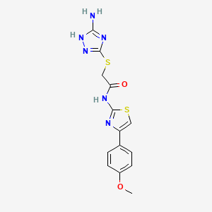 2-[(3-amino-1H-1,2,4-triazol-5-yl)sulfanyl]-N-[4-(4-methoxyphenyl)-1,3-thiazol-2-yl]acetamide