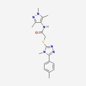 2-{[4-methyl-5-(4-methylphenyl)-4H-1,2,4-triazol-3-yl]sulfanyl}-N-(1,3,5-trimethyl-1H-pyrazol-4-yl)acetamide