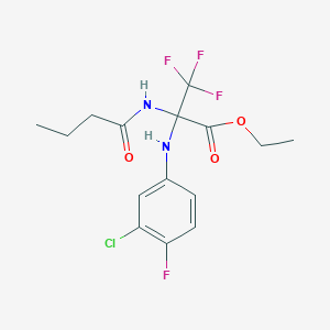 ethyl N-butanoyl-2-[(3-chloro-4-fluorophenyl)amino]-3,3,3-trifluoroalaninate