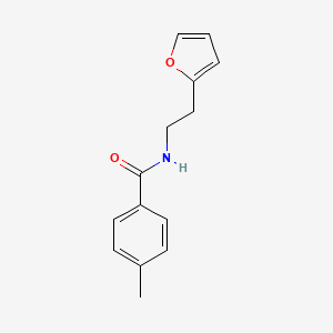 molecular formula C14H15NO2 B11480641 N-[2-(furan-2-yl)ethyl]-4-methylbenzamide 