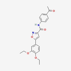 molecular formula C22H22N2O5 B11480672 N-(4-acetylphenyl)-5-(3,4-diethoxyphenyl)-1,2-oxazole-3-carboxamide 