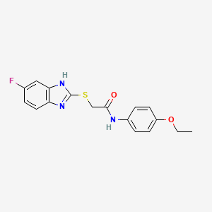 molecular formula C17H16FN3O2S B11480680 N-(4-ethoxyphenyl)-2-[(6-fluoro-1H-benzimidazol-2-yl)sulfanyl]acetamide 