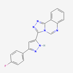 molecular formula C18H11FN6 B11480684 3-[5-(4-fluorophenyl)-1H-pyrazol-3-yl][1,2,4]triazolo[4,3-c]quinazoline 