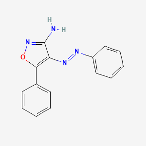 molecular formula C15H12N4O B11480702 3-Isoxazolamine, 5-phenyl-4-(phenylazo)- 