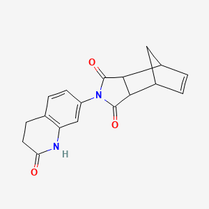 molecular formula C18H16N2O3 B11480707 2-(2-oxo-1,2,3,4-tetrahydroquinolin-7-yl)-3a,4,7,7a-tetrahydro-1H-4,7-methanoisoindole-1,3(2H)-dione 