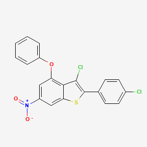 3-Chloro-2-(4-chlorophenyl)-6-nitro-1-benzothiophen-4-yl phenyl ether