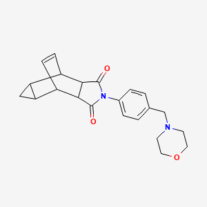 molecular formula C22H24N2O3 B11480733 2-[4-(morpholin-4-ylmethyl)phenyl]hexahydro-4,6-ethenocyclopropa[f]isoindole-1,3(2H,3aH)-dione 