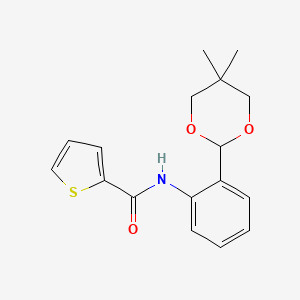 molecular formula C17H19NO3S B11480747 N-[2-(5,5-dimethyl-1,3-dioxan-2-yl)phenyl]thiophene-2-carboxamide 