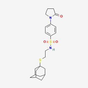 molecular formula C22H30N2O3S2 B11480754 N-[2-(1-adamantylthio)ethyl]-4-(2-oxopyrrolidin-1-yl)benzenesulfonamide 