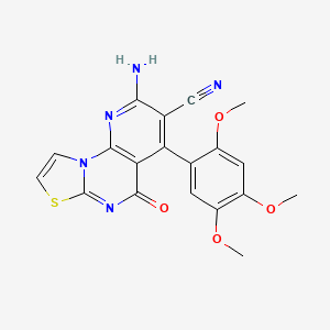 2-amino-5-oxo-4-(2,4,5-trimethoxyphenyl)-5H-pyrido[3,2-e][1,3]thiazolo[3,2-a]pyrimidin-3-yl cyanide