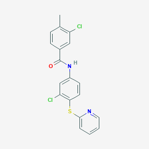 molecular formula C19H14Cl2N2OS B11480760 3-chloro-N-[3-chloro-4-(pyridin-2-ylsulfanyl)phenyl]-4-methylbenzamide 