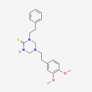 molecular formula C21H27N3O2S B11480761 5-[2-(3,4-Dimethoxyphenyl)ethyl]-1-(2-phenylethyl)-1,3,5-triazinane-2-thione 