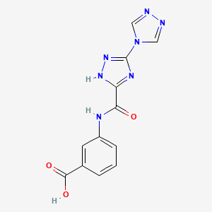 molecular formula C12H9N7O3 B11480763 3-[[5-(1,2,4-triazol-4-yl)-4H-1,2,4-triazol-3-yl]carbonylamino]benzoic acid 