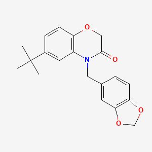 molecular formula C20H21NO4 B11480771 4-(1,3-benzodioxol-5-ylmethyl)-6-tert-butyl-2H-1,4-benzoxazin-3(4H)-one 