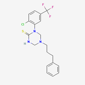 1-[2-Chloro-5-(trifluoromethyl)phenyl]-5-(3-phenylpropyl)-1,3,5-triazinane-2-thione