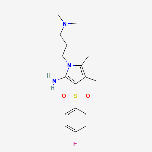 1-[3-(dimethylamino)propyl]-3-[(4-fluorophenyl)sulfonyl]-4,5-dimethyl-1H-pyrrol-2-amine