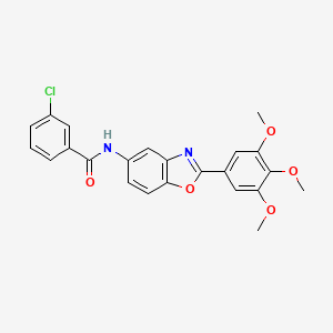 molecular formula C23H19ClN2O5 B11480845 3-chloro-N-[2-(3,4,5-trimethoxyphenyl)-1,3-benzoxazol-5-yl]benzamide 