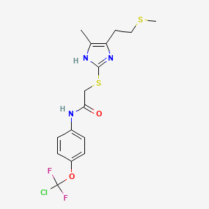 N-{4-[chloro(difluoro)methoxy]phenyl}-2-({4-methyl-5-[2-(methylsulfanyl)ethyl]-1H-imidazol-2-yl}sulfanyl)acetamide