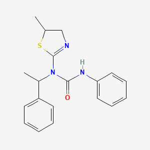 molecular formula C19H21N3OS B11480909 1-(5-Methyl-4,5-dihydro-1,3-thiazol-2-yl)-3-phenyl-1-(1-phenylethyl)urea CAS No. 340034-00-6