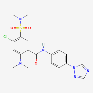 4-chloro-2-(dimethylamino)-5-(dimethylsulfamoyl)-N-[4-(1H-1,2,4-triazol-1-yl)phenyl]benzamide