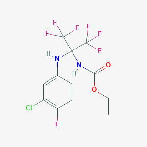 Ethyl {2-[(3-chloro-4-fluorophenyl)amino]-1,1,1,3,3,3-hexafluoropropan-2-yl}carbamate