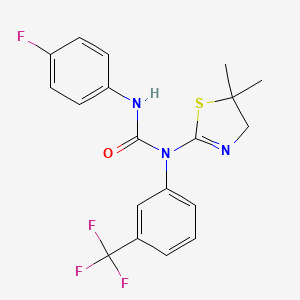 1-(5,5-Dimethyl-4,5-dihydro-1,3-thiazol-2-yl)-3-(4-fluorophenyl)-1-[3-(trifluoromethyl)phenyl]urea