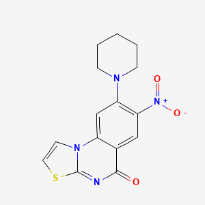 7-nitro-8-(piperidin-1-yl)-5H-[1,3]thiazolo[3,2-a]quinazolin-5-one