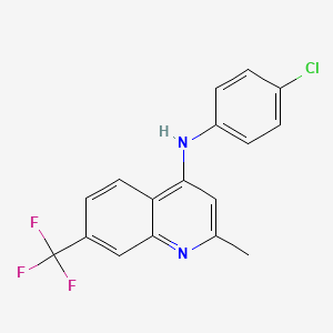 molecular formula C17H12ClF3N2 B11481009 N-(4-chlorophenyl)-2-methyl-7-(trifluoromethyl)quinolin-4-amine 