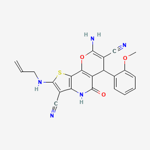 2-(allylamino)-8-amino-3-cyano-6-(2-methoxyphenyl)-5-oxo-4,6-dihydro-5H-pyrano[2,3-d]thieno[3,2-b]pyridin-7-yl cyanide