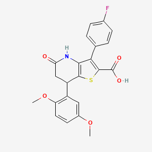 7-(2,5-Dimethoxyphenyl)-3-(4-fluorophenyl)-5-oxo-4,5,6,7-tetrahydrothieno[3,2-b]pyridine-2-carboxylic acid