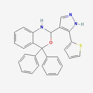 4,4-diphenyl-2-[3-(thiophen-2-yl)-1H-pyrazol-4-yl]-1,4-dihydro-2H-3,1-benzoxazine