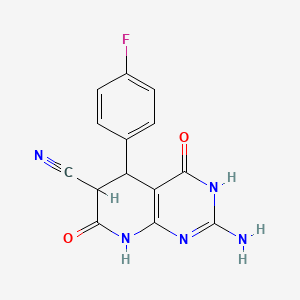 2-Amino-5-(4-fluorophenyl)-4,7-dioxo-1,4,5,6,7,8-hexahydropyrido[2,3-d]pyrimidine-6-carbonitrile