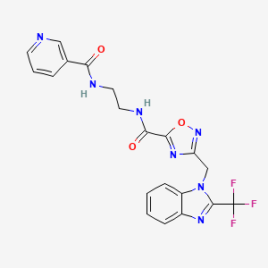 N-(2-{[(3-{[2-(trifluoromethyl)-1H-benzimidazol-1-yl]methyl}-1,2,4-oxadiazol-5-yl)carbonyl]amino}ethyl)pyridine-3-carboxamide